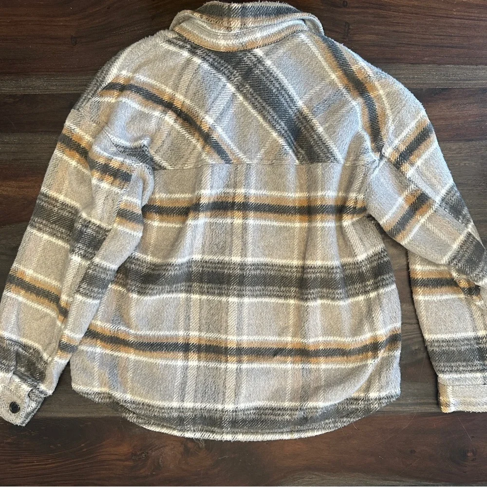 Thread & Supply Gray and Brown Plaid Flannel Shirt